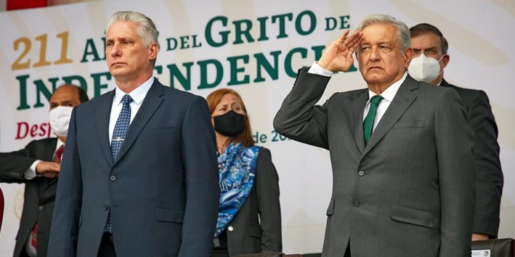 Díaz-Canel usa a López Obrador para mandarle un mensaje a la Casa Blanca con el objetivo de “mejorar las relaciones y distender de alguna manera las sanciones”. (Twitter)