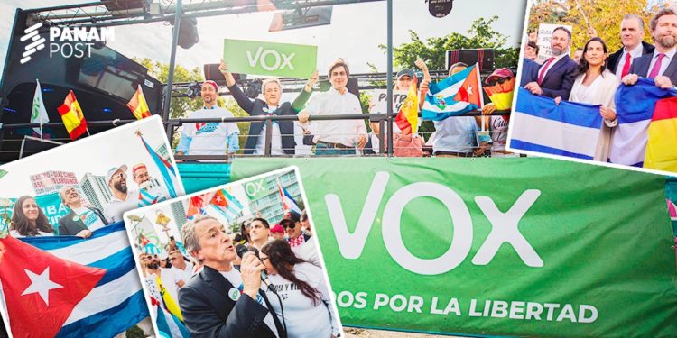 Vox marchó con exiliados cubanos contra el régimen comunista