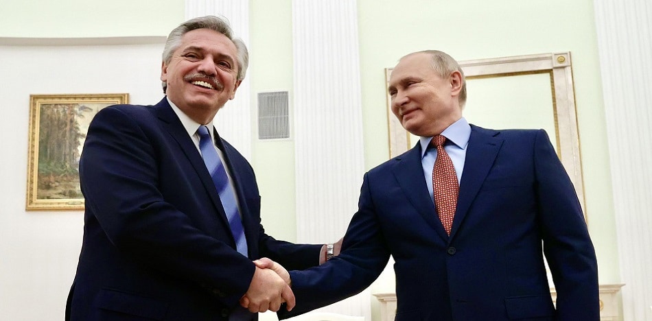 Alberto Fernández y Vladímir Putin