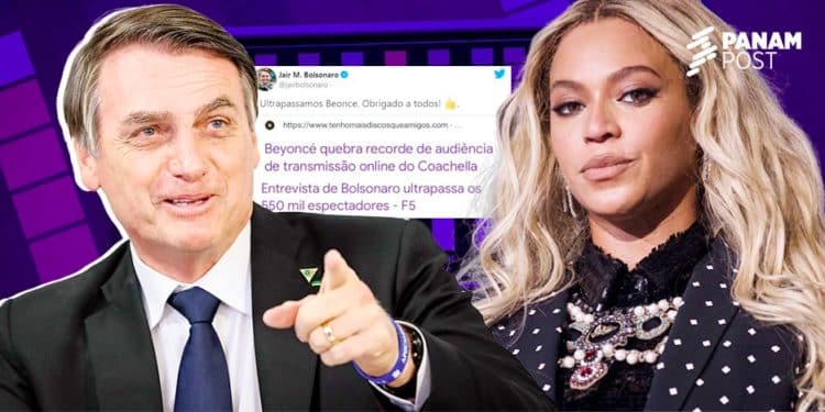 Bolsonaro rompe récord de Beyonce en una transmisión en línea