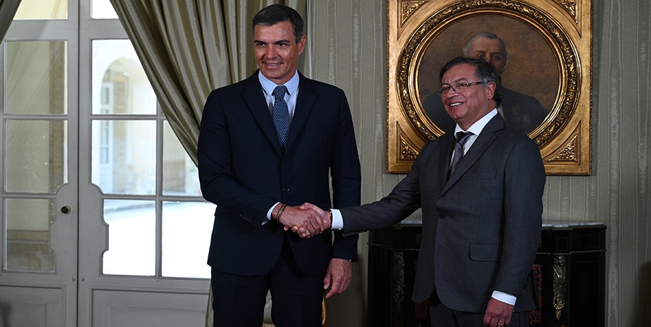 Pedro Sánchez en Colombia con Gustavo Petro