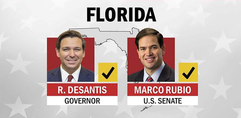 Florida sigue siendo republicano: DeSantis y Rubio arrasan en las intermedias
