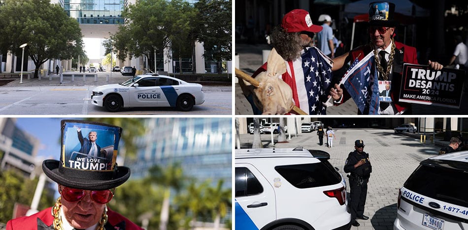 Miami se prepara para la audiencia de Trump con manifestantes a favor y en contra