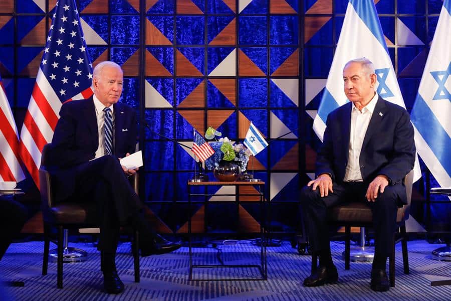 Biden ratifica respaldo a Netanyahu en su visita a Israel: "No están solos"