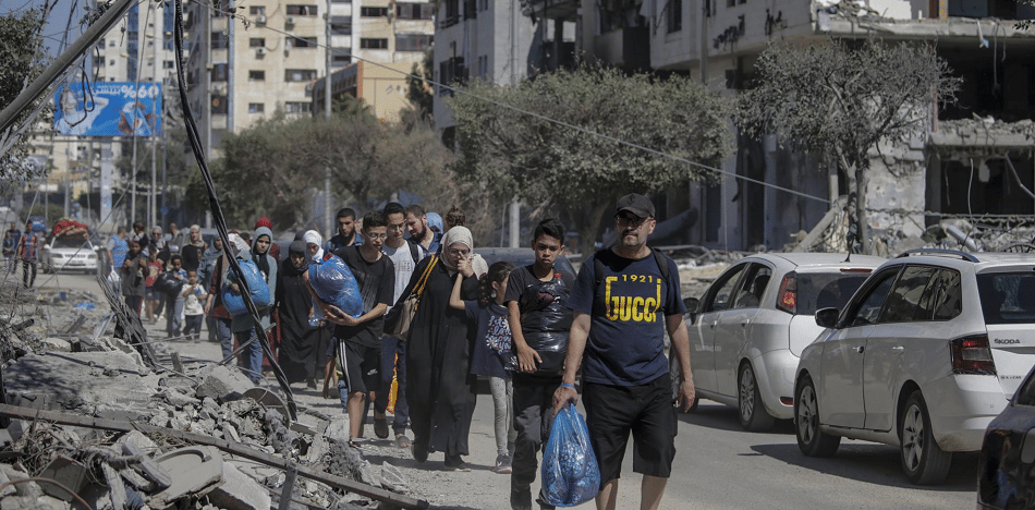evacuación en Gaza