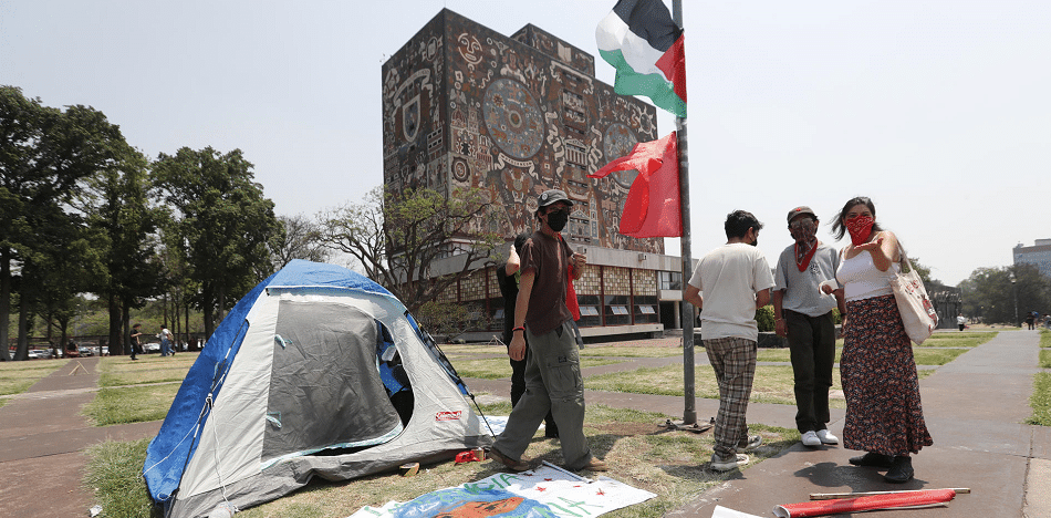 Protestas universitarias anti-Israel se extienden a México
