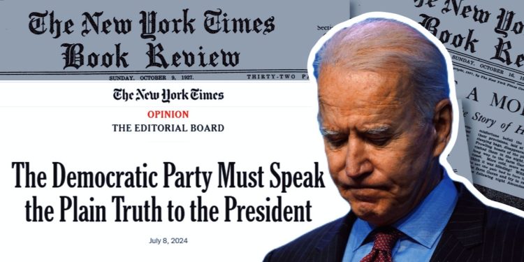 NYT pide a los demócratas dejar claro que ya no apoyan a Biden: "Él es el problema"