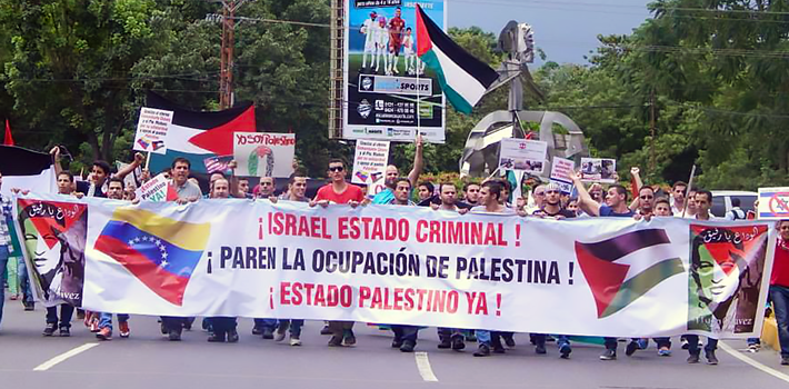 Protestas de solidaridad con Palestina en Carabobo, Venezuela.